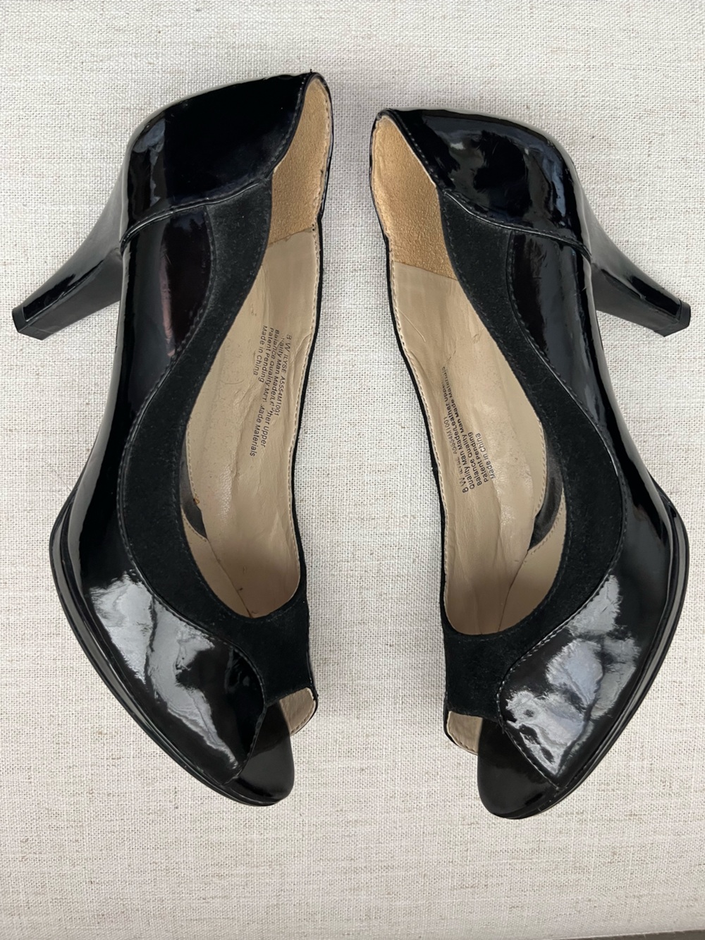 Naturalizer Black Patent Peep Toe Heels